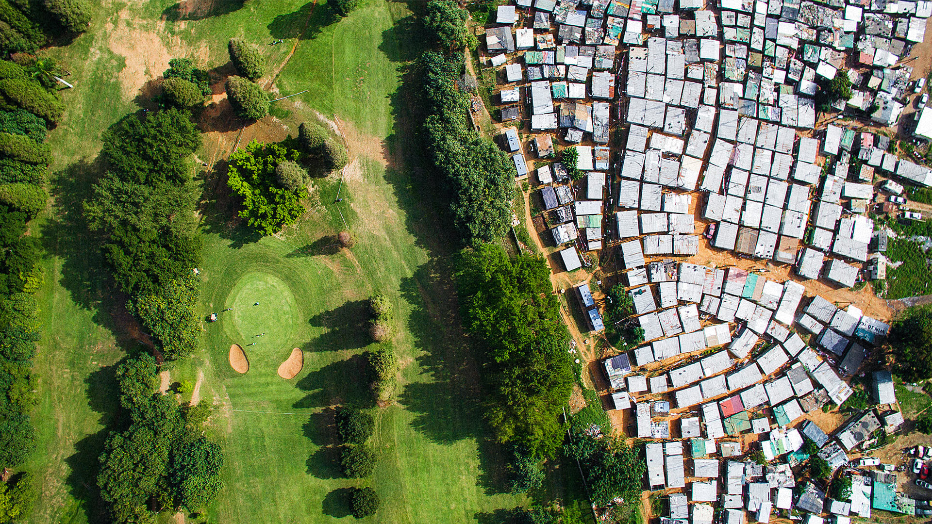 Aerial view of Western Gauteng township transport routes