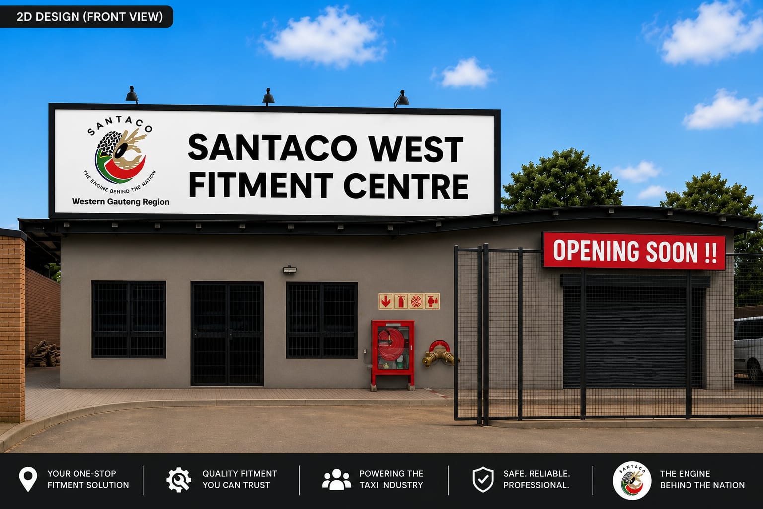 SANTACO West Fitment Centre - 2D Front View Design